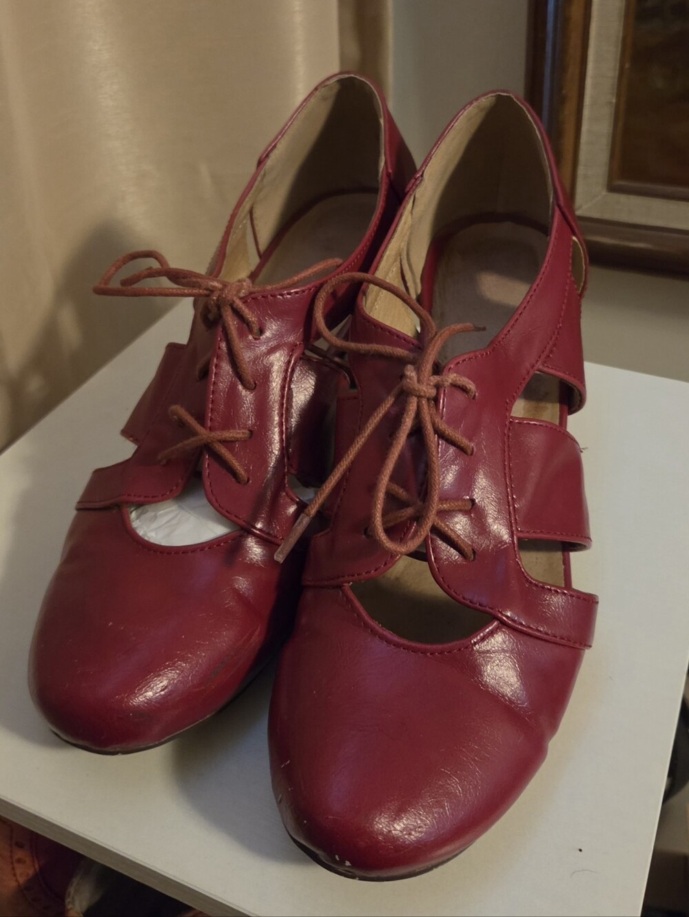 Chelsea Crew Red Maude 41/10 Lace up heels